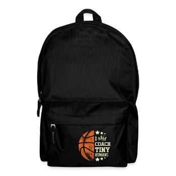 J’entraîne un entraîneur de basket-ball de petits humains - Sac à dos - noir - Devant