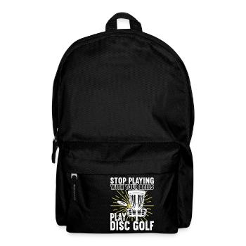 Disc Golf Discgolfspieler - Rucksack - Schwarz - Vorne