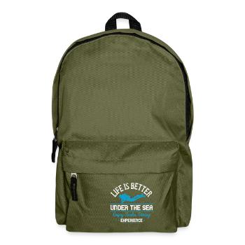 Das Leben ist besser unter dem Meer Genießen Sie das Tauchen - Rucksack - Olivgrün - Vorne