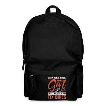 Let this girl show you how to fix bikes - Rucksack - Schwarz - Vorne