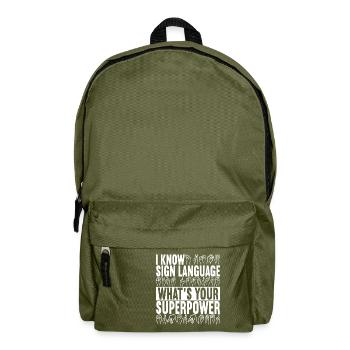 Deaf Deaf and Dumb Deaf - Backpack - olive green - Front