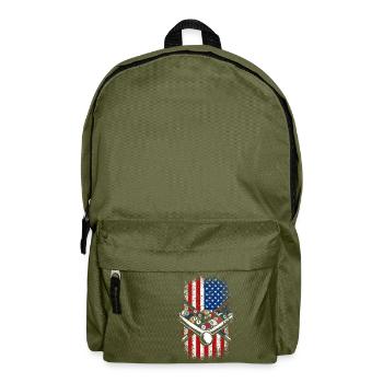 USA Amerikanische Flagge 4. Juli Pool billard - Rucksack - Olivgrün - Vorne
