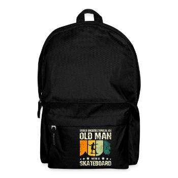 Unterschätze keinen alten Mann mit Skateboard - Rucksack - Schwarz - Vorne
