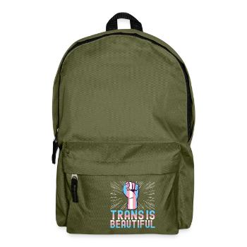 Transgender Trans LGBTQ - Backpack - olive green - Front