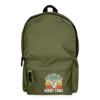 Highland Cow Hochlandkuh - Rucksack - Olivgrün - Vorne