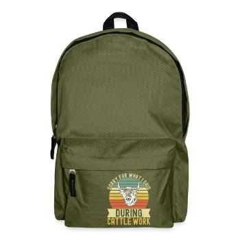 Highland Cow Hochlandkuh - Rucksack - Olivgrün - Vorne
