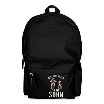Motocross Bike Vater Sohn T-Shirt - Rucksack - Schwarz - Vorne