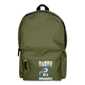Mosasaurus Dinosaurier - Rucksack - Olivgrün - Vorne