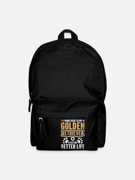 Travailler dur mon golden retriever avoir une vie meilleure - Sac à dos - noir