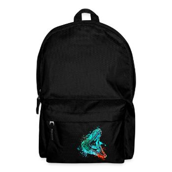 Splash art Marine Dinosaur mosasaurus head - Backpack - black - Front
