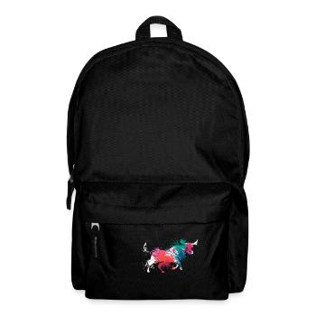 Colorful Splash Art Farm animals bull ox - Rucksack - Schwarz - Vorne
