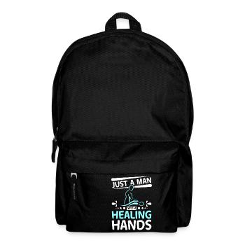 Just a man with healing hands Massage therapist - Rucksack - Schwarz - Vorne