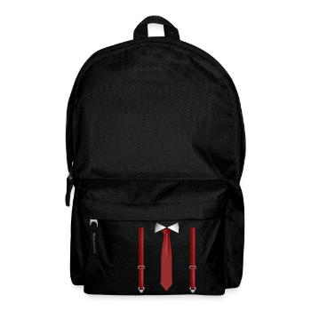 Drôle de cravate rouge avec bretelles Mariage parfait - Sac à dos - noir - Devant