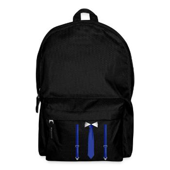 Drôle de cravate bleue avec bretelles Mariage parfait - Sac à dos - noir - Devant