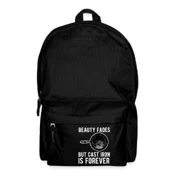 Gusseisen Pfanne Liebhaber Braten Pfanne Lustiges Kochen - Rucksack - Schwarz - Vorne