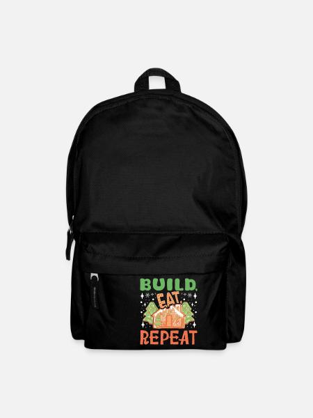 Christmas Gingerbread house build eat repeat - Rucksack - Schwarz
