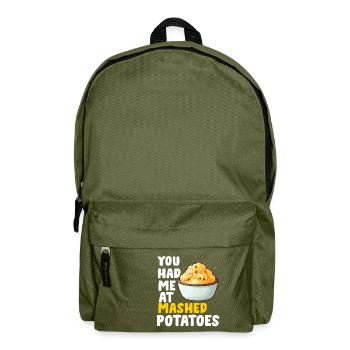 Mashed Potatoes Lover Funny Butter Potato Food - Backpack - olive green - Front
