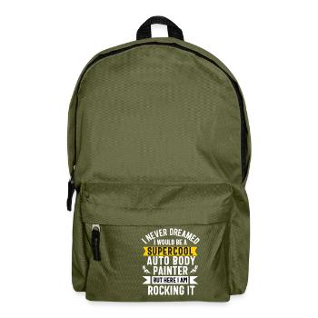 Car Painter Men Dad Boy Auto Body Painter - Backpack - olive green - Front