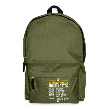 Car Painter Men Dad Boy Auto Body Painter - Backpack - olive green - Front