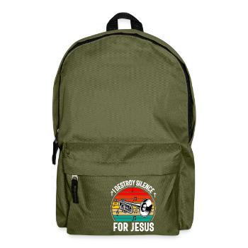 Christlicher Trompeter Musik Anbetungsspaß - Rucksack - Olivgrün - Vorne