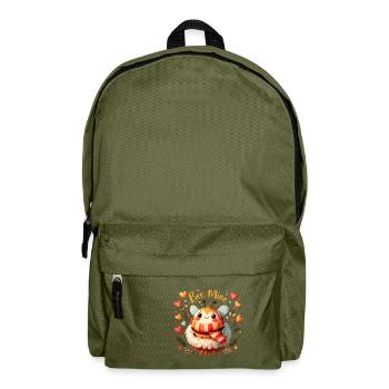 Bee Mine: Whimsical Bees & Heart Playful - Backpack - olive green - Front