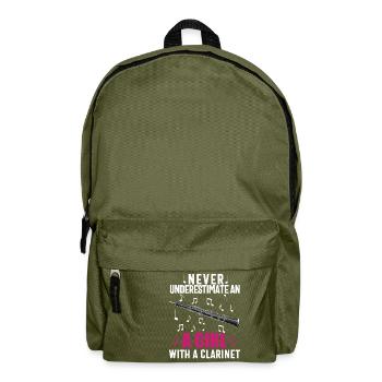 Joueur de clarinette pour fille Femmes Fille Drôle - Sac à dos - vert olive - Devant