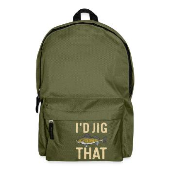Walleye Fishing Angler - Backpack - olive green - Front