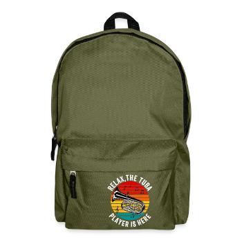 Tuba Player Men Women Marching Band Brass Tubist - Backpack - olive green - Front