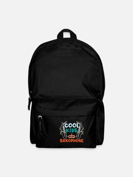 Des enfants cool jouent du saxophone - Sac à dos - noir