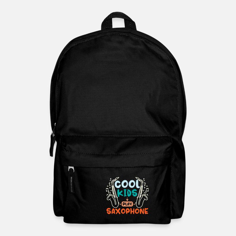 Des enfants cool jouent du saxophone - Sac à dos - noir