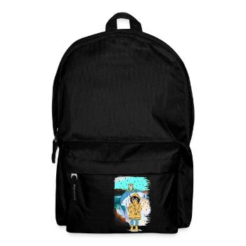 Frog, Girl, Rain, Weather, Toad, Child - Backpack - black - Front