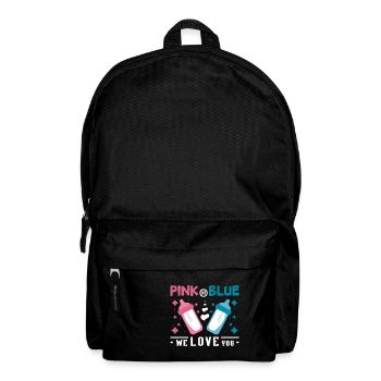 Pink or blue we love you Gender Reveal pregnancy - Rucksack - Schwarz - Vorne