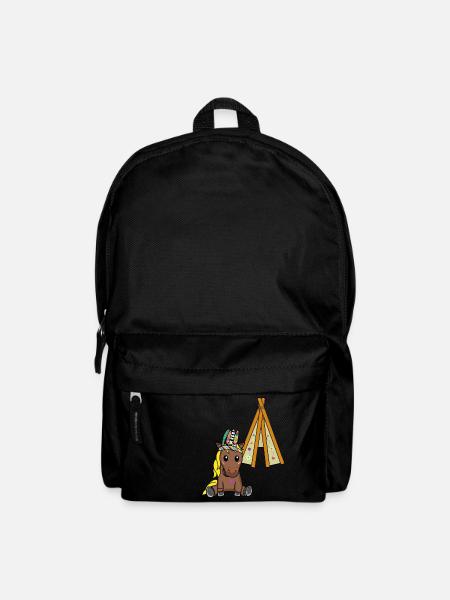 Hippie Tipi Poney Cheval Chevaux Hippies Enfants Enfant - Sac à dos - noir