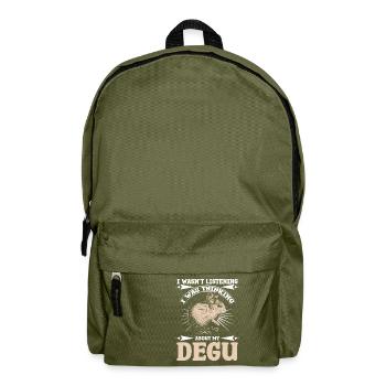 I wasn't listening I was thinking about my degu - Rucksack - Olivgrün - Vorne