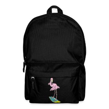 Été de surf sur planche de surf au flamant rose - Sac à dos - noir - Devant