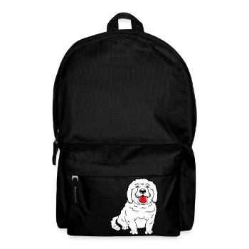 Dear dog sticks out his tongue happily - Backpack - black - Front