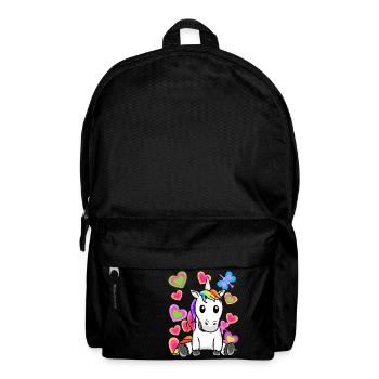 Einhorn Einhörner Kinder Kind - Rucksack - Schwarz - Vorne