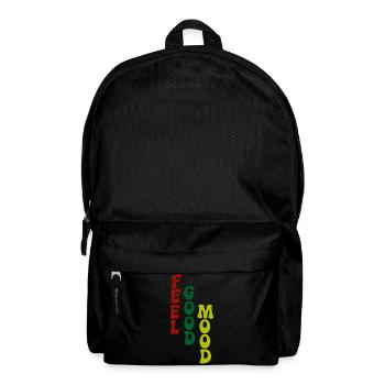 Feel Good Mood Vertikale Typografie - Rucksack - Schwarz - Vorne