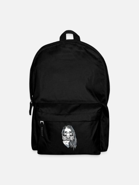 Schöne Frau mit Gasmaske - Rave - Rucksack - Schwarz