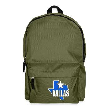 Conception de carte Dallas Texas pour les fiers Dallasites - Sac à dos - vert olive - Devant