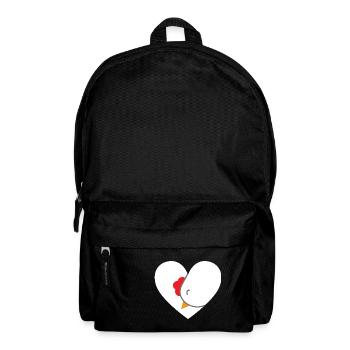 Hühnerherz-Design für Hühnerfans - Rucksack - Schwarz - Vorne
