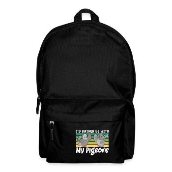 Rather with pigeon design for pigeon fanciers - Backpack - black - Front