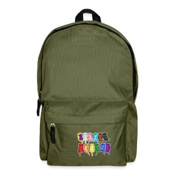 Pride Progress Flag Otter Equality - Backpack - olive green - Front