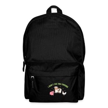 Kuh Huhn Schwein Freunde Design für Veganer - Rucksack - Schwarz - Vorne