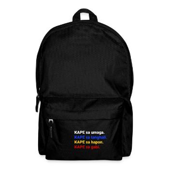 Kape sa Umaga Kaffeedesign für stolze Pinoys - Rucksack - Schwarz - Vorne