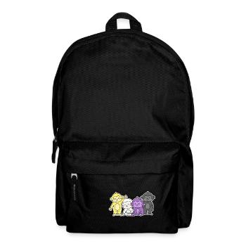 Nichtbinäres Flaggen-Affendesign für stolze Enbys - Rucksack - Schwarz - Vorne
