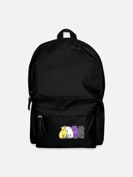 Nonbinary Flag Capybara Design für stolze Enbys - Rucksack - Schwarz
