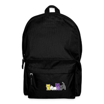 Nichtbinäres Flaggenkatzen-Design für stolze Enbys - Rucksack - Schwarz - Vorne