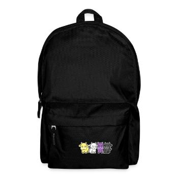 Nichtbinäres Flaggenkuh-Design für stolze Enbys - Rucksack - Schwarz - Vorne