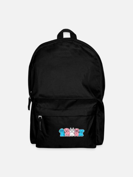 Trans Flagge Hund Design für stolze Trans Menschen - Rucksack - Schwarz
